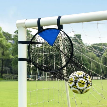 2 Pcs Soccer Training Net with 1 Pcs Target, 22 inch Top Bins Soccer Target Goal for Goal Training Easy to Attach Detach Ball Top Bin for Football Shooting Accuracy Practice Equipment Trainer Gift
