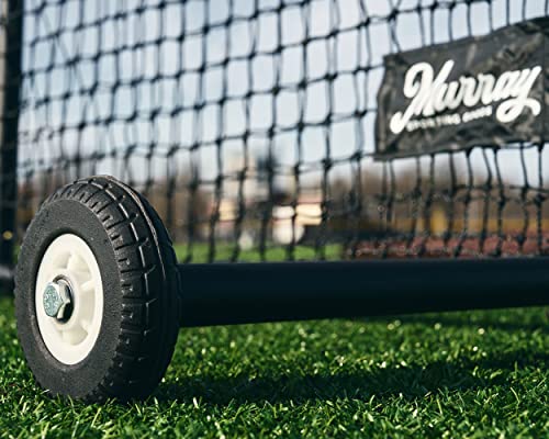 Murray Sporting Goods Baseball Batting L-Screen Protective Net | Pitching L Screen with Portable Wheels, Baseball Sack and Hip Protector for Batting Practice