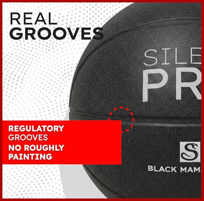 Silent Basketball – Black Mamba – Size 7 (29.5") – Quiet Indoor Dribbling – Premium Foam Basketball, Exact Shape – Certified Child Safe – Soundless, Noiseless Indoor Play - style: Lite Series