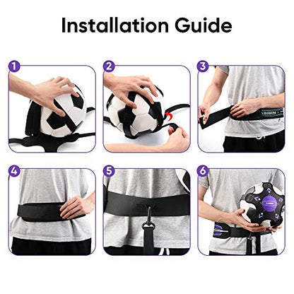 Soccer Ball/Volleyball Training Equipment, Solo Soccer Kick Trainer for Kids Adults, Soccer Practice Aid Bungee Waist Belt