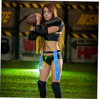1pc Waist Belt Flag Rugby Accessory for Youth Football Training Pu Material Flags for Parties and Family Reunions Random Color