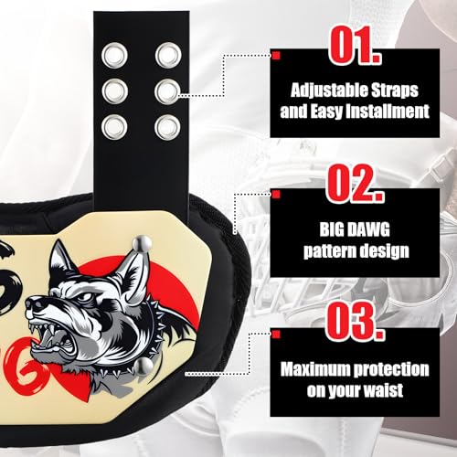 Civaner Football Back Plate Sport Lower Back Pads for Football Players Rear Protector for Youth - style: Big Dawg Style