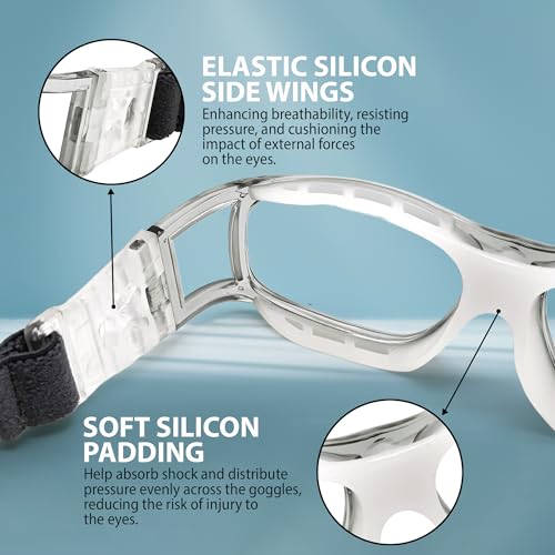 BLUE CUT Safety Outdoor Sports Goggles Unisex Anti Fog Ideal For Basketball Racquetball - color: Gray