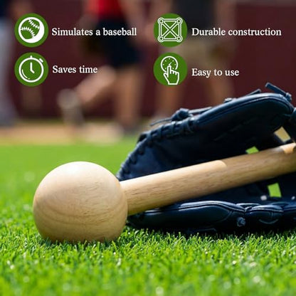 Sliner Set of 4 Baseball Hammer, Baseball Softball Glove Break in Mallet, Wood Mallets with 2 Pcs Glover Lock for Pocket Shaping Finger Loosening Faster Glove Conditioning, 12 Inch