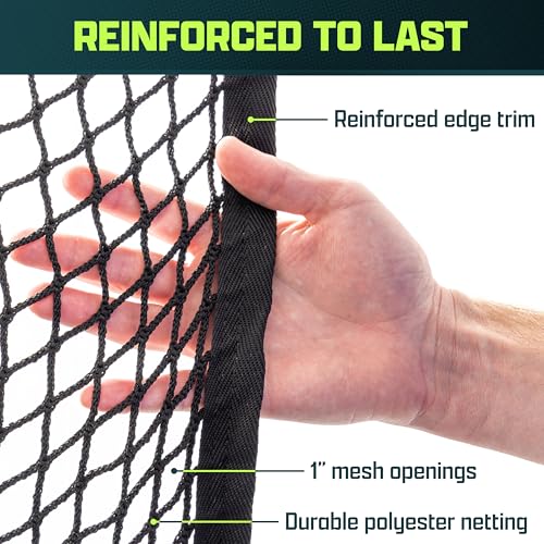 GoSports Golf Netting – Heavy Duty Golf Practice Net for Backyard Driving Range, Golf Simulator & Hitting Cage – Bulk Golf Netting for Indoor & Outdoor Use – 10 ft, 15 ft, 20 ft
