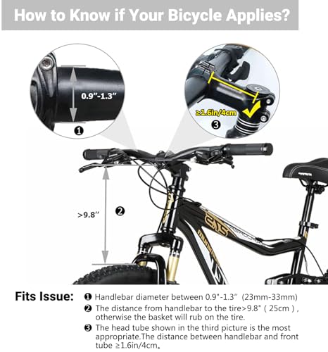 RAYMACE Bicycle Basket Dog Bike Handlebar Basket Front,Folding Detachable Quick Release Easy Install,Cycling Picnic Bag