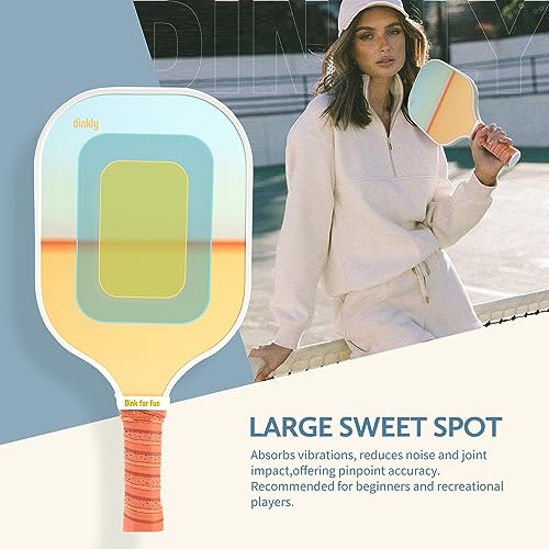 Pickleball Paddles Set of 2/4- USAPA Approved Graphite/Fiberglass Pickleball Racket, 2 Pickleball Rackets, 4 Balls and 1 Portable Carry Bag, Aesthetic Pickle Ball Set for Men Women Beginners - color: 2 Yellow Sunset | Dark Green | Graphite