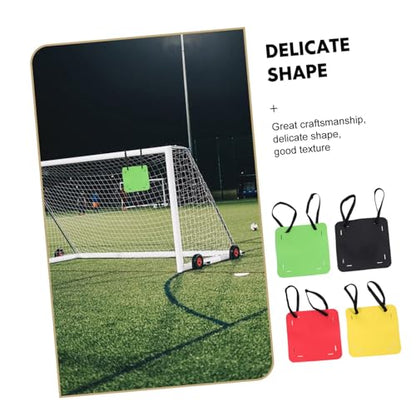 Mikinona 4pcs Adjustable Soccer Training Targets with Red Black Green Yellow Straps, Football Shooting Accuracy Trainer for Outdoor Youth Football Drills and Practice