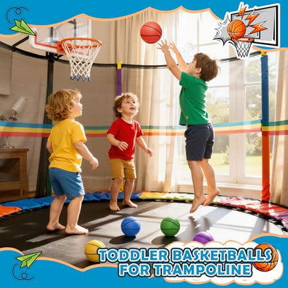 Iyoyo Mini Basketball Set - 5 Pack 6" Small Balls with Pump, Over The Door Mini Hoop Replacements, Toy for Toddlers, Kids, Teenagers, Pool, Indoors, Outdoors