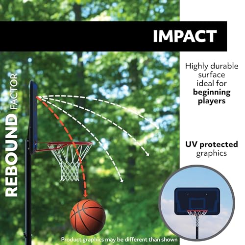 Lifetime Portable Basketball Hoop, Height Adjustable 7.5-10 Ft, Impact 44 Inch Backboard