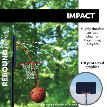 Lifetime Portable Basketball Hoop, Height Adjustable 7.5-10 Ft, Impact 44 Inch Backboard
