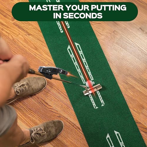 Indoor Golf Laser Putting Training Aid with Two Modes, Putting Training Aid for Alignment Tool, Precision Red Line Laser Putting Trainer, Cool Golf Gift for Golfers