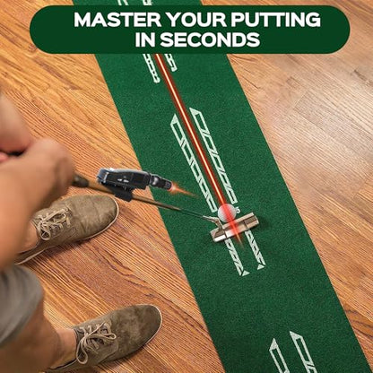 Indoor Golf Laser Putting Training Aid with Two Modes, Putting Training Aid for Alignment Tool, Precision Red Line Laser Putting Trainer, Cool Golf Gift for Golfers
