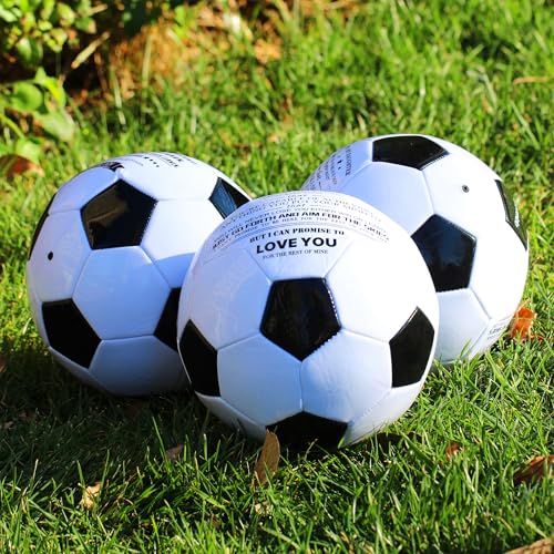 Traditional Black White Soccer Ball High Performance Diameter 21cm/ 8.3 Inch, I Love You Inspirational Soccer Gifts for Birthday Christmas - color: Son