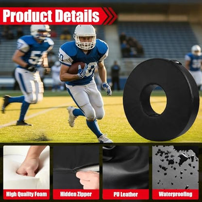 Football Tackle Wheel - Football Tackle Dummy Ring with Straps for Youth - High-Density Sponge and Waterproof PU Soccer Training Equipment for Blocking, Hitting Drills and Practice - size: 28 Inch