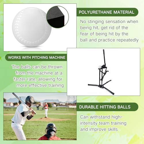 VioraWhite Pitching Machine Balls, Balls Foam Practice Baseballs High Density Foam Practice Baseball Softball Training Ball for Hitting Practice and Fielding Practice 3 oz 2.9 Inches