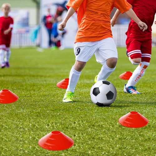 X-UMEUS Agility Ladder Speed Training Equipment Set-20ft Agility Ladder,12 Soccer Cones,4 Hurdles, Jump Rope, Running Parachute| Basketball Football Soccer Training Equipment for Kids Youth Adults - color: Red