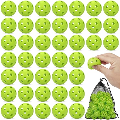 Coopay 20/40/80 Pack Mini Plastic Practice Baseballs, 1.65inch Small Soft Training Balls with Drawstring Bag for Baseball Hitting, Pitching & Batting Training, Indoor & Outdoor - color: Green, style: 40 Pack