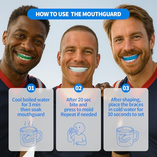 8 Pcs Sports Mouth Guards - Clear EVA Mouth Guard for Braces for Sports for Basketball, Boxing & More - Adult Fit, Mouth Pieces Football Mouthpiece - size: Clear