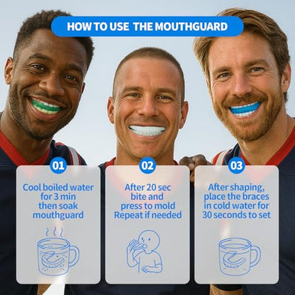 8 Pcs Sports Mouth Guards - Clear EVA Mouth Guard for Braces for Sports for Basketball, Boxing & More - Adult Fit, Mouth Pieces Football Mouthpiece - size: Clear