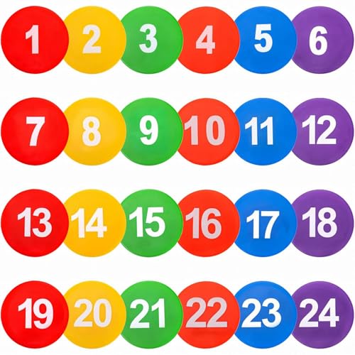 9 Inch Poly Spots, 10/24 Anti-Slip Spot Markers Floor Spots, Waterproof Flat Filed Cones Poly Dots for Agility Drills, Basketball, Football Training, Sport Activities and Exercise