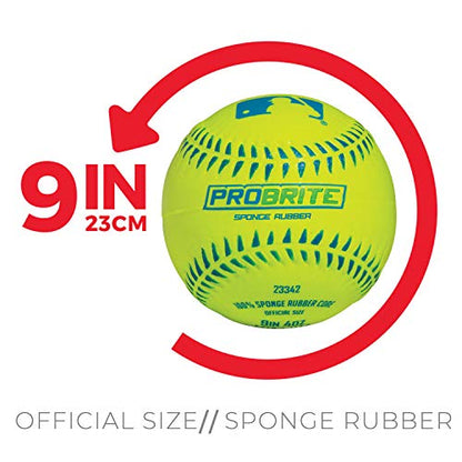 Franklin Sports - Pro Brite - Neon Rubber Teeball - MLB - Youth Tball - Baseball + Softball - Indoor & Outdoor Use - style: 2 pack