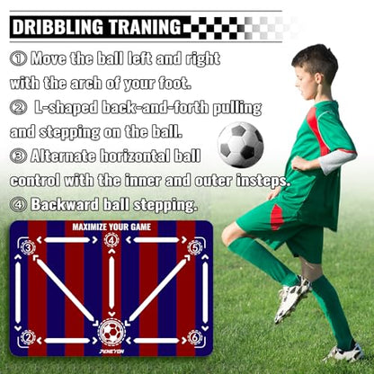 Soccer Training Equipment,Soccer Training Mat Improve Strength,Agility and Coordination,Anti-Slip Silent Absorption Soccer Footwork Training Mat,Soccer Trainer for Indoor/Outdoor Drills - style: Training Set 35*23 IN - D
