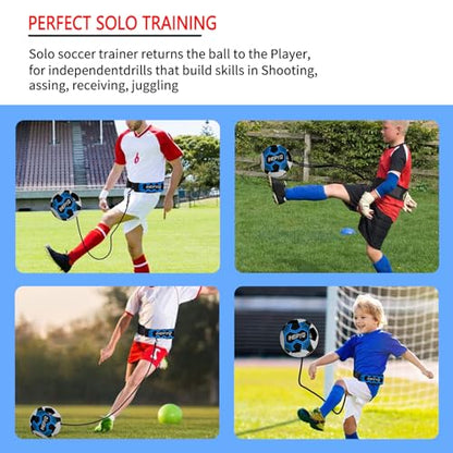 IHEPYQ Soccer Agility Training Equipment Set, 12 Rung 20Ft Agility Ladder, 12 Disc Cones, 4 Steel Stakes, Solo Soccer Trainer, Jump Rope - Speed Training Equipment for Soccer Football Basketball - color: Blue
