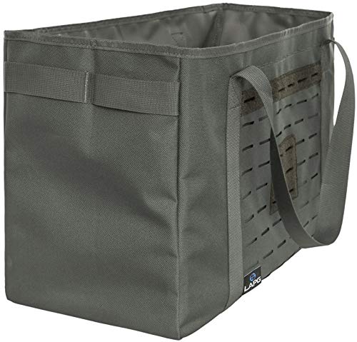 LA Police Gear MOLLE Tactical Collapsible Tote Bag, Large Reusable Foldable Grocery Bag, Lightweight & Durable Multiuse Bag - color: Grey