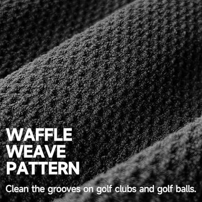 ATTRACTIVE Golf Towels, Microfiber Waffle Pattern Towels - Golf Club Brush with Cleaning (2 Purple Towel+Black Brush) - color: Purple