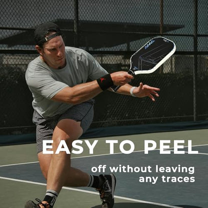 PICKLETECH Pickleball Paddle Protection Tape - Paddle Head Edge Guard - Racket Edge Protection Tape -Fit Perfectly Curved Edge -No Wrinkling - color: White Grid, size: Width 20mm