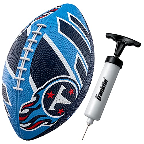 Franklin Sports NFL Team Footballs - Rubber Youth Mini Balls for All Teams - Kids 8.5" Football + Air Pump Sets - Official NFL Licensed - style: Tennessee Titans