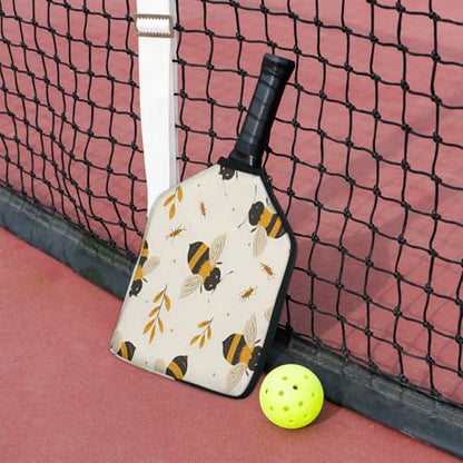 Pickleball Paddle Cover with Pockets and Handle Strap, Racket Sleeve and Ball Holder Organizer, 1 Pcs - color: purple