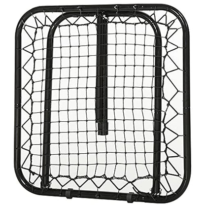 Soozier Soccer Rebounder Net, 3' x 3', Angle Adjustable Portable Training Goal Net with Quick Folding Design, Sturdy Metal Tube