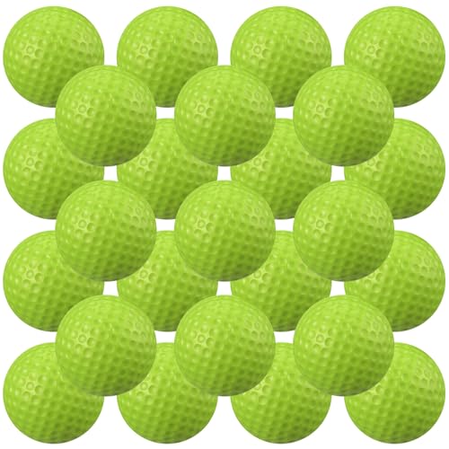 Junkin 24 Pcs Foam Golf Practice Balls Realistic Feel and Flight Training Sport Balls Elastic Soft Foam Golf Balls for Indoor or Outdoor Backyard Training - color: Green