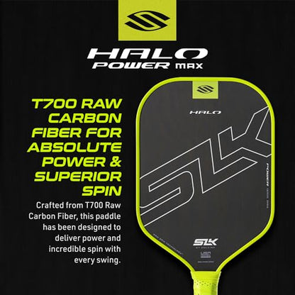 Selkirk Sport SLK Halo Raw Carbon Fiber Pickleball Paddle | Power, Pro and Control Pickleball Paddles | T700, 18K Ultraweave, Aramid Fiber LinkWeave | Designed & Controlled in USA - color: Power | Green | 2025, size: Max (All - Around Paddle)