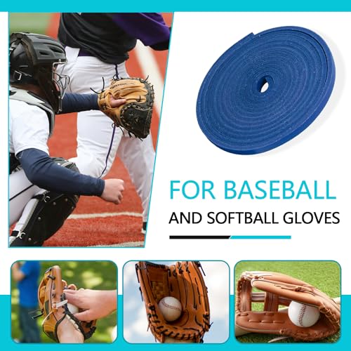 Baseball Glove Lace, Mitt Lace Repair Kit Softball 2 Leather Laces and 2 Lacing Needles for Catcher's Glove - color: Blue