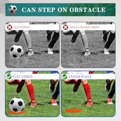 LAZR Non Slip Agility Marker Aggregate Dots 4.72 inch 9 inch Floor Dot Marker for Classroom Dance Sports Football Basketball Speed Agility Training - style: 9inch 60pcs
