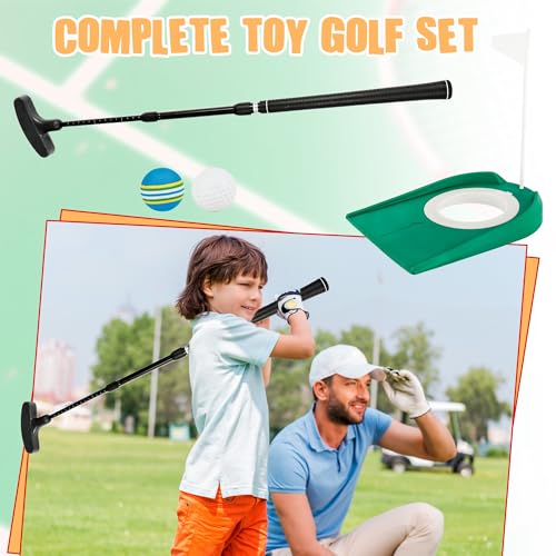 3 Pack Adjustable Golf Putter Set Mini Golf Club Putter Right or Left Handed Two-Way with 6 Golf Training Balls 6 Practice Foam Balls 3 Flag Cup for Kids Teenagers Men Women