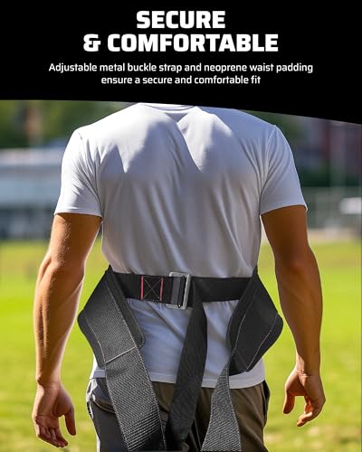THEFITGUY Coach Speed Training Belt - Non-Elastic Partner Pulling Handles for Multidirectional Overspeed and Sprint Resistance, Ideal for Football, Soccer & Track