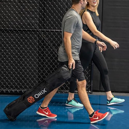 ONIX Pickleball 2-in-1 Regulation-Size Portable Net and Practice Net Set Includes Carrying Case with Wheels