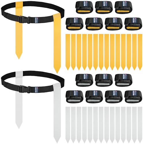 Flag Football Belts, Flags for Flag Football Set 14 Player, Flag Football for Kids Adults and Youth Training Equipment - color: Yellow and Gray