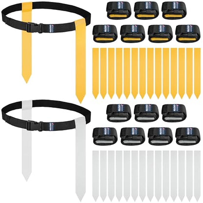 Flag Football Belts, Flags for Flag Football Set 14 Player, Flag Football for Kids Adults and Youth Training Equipment - color: Yellow and Gray