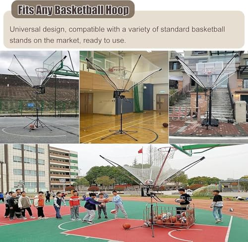 Basketball Hoop Returner Return Attachment Ball Floor Standing Aid Metal - Shooting Trainer Time Saving