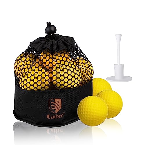 CAITON Color Foam Golf Balls, Pack Practice Golf Balls Training Golf Balls Wiffle Perforated for Home Putting Practice Backyards Swing Practice, Driving Range