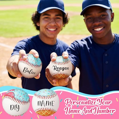 Baseball Ice Cream Drip, Practice Baseballs 9 Inch Standard Size Baseball Party Favor for Beginners Teenagers Practice Training Hitting Pitching Throwing Game Tournament