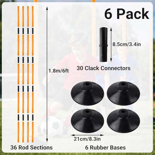 Agility Training Bars, Adjustable Multi-Purpose Sports Training Bars with Detachable Rubber Bases, Suitable for Speed Training in Soccer, Basketball, and Pets.
