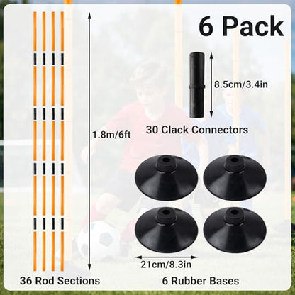 Agility Training Bars, Adjustable Multi-Purpose Sports Training Bars with Detachable Rubber Bases, Suitable for Speed Training in Soccer, Basketball, and Pets.