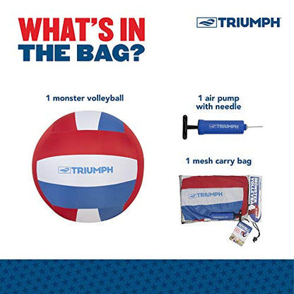 Triumph Patriotic Monster Volleyball - from the Beach to the Backyard, Play Multiple Games with the Oversized Volleyball