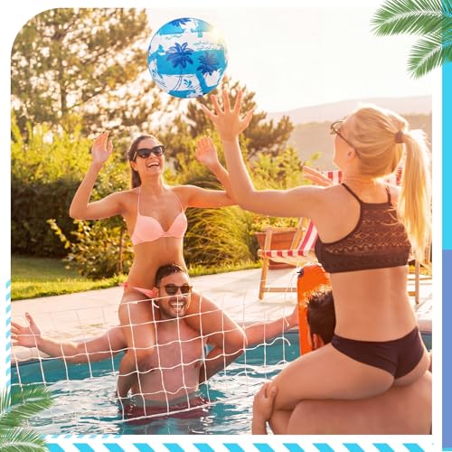 Jenaai 8.5 Inch Waterproof Water Volleyball for Pool with Pump All-Purpose Soft PU Beach Volleyball for Adults Swimming Pool Summer Game Accessories Outdoor and Indoor